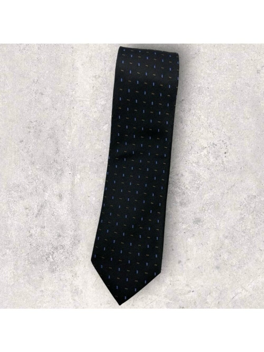 MASSIMO DUTTI Silk Tie SPAIN Gray Blue Brown Geometric W:3.2"
